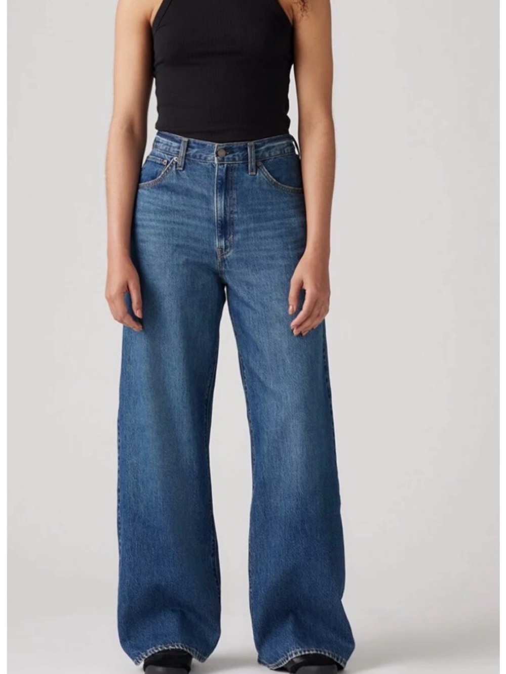 Levi's Cinch Baggy Womens Adjustable Lightweight Jeans Blue Denim Size 25 - Picture 3 of 16